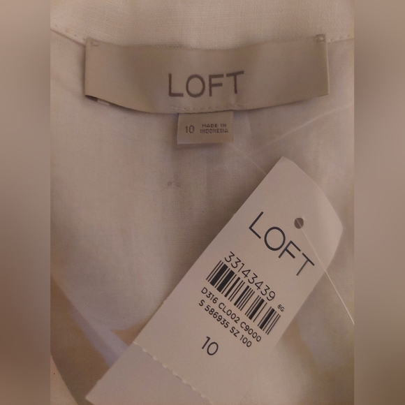 NWT LOFT Classic White Dress - Picture 2 of 3